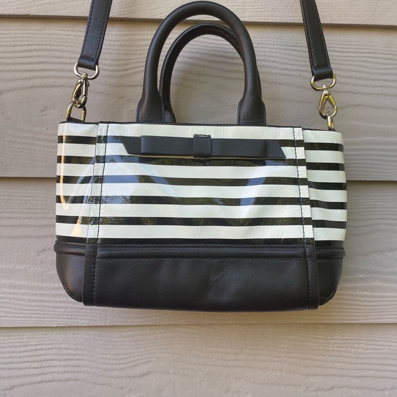 🖤🤍 KATE SPADE New York CHELSEA PARK STRIPE GIGI SATCHEL/Crossbody 🤍🖤 NWT - Picture 6 of 16